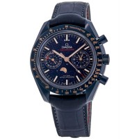 Réplique Omega Speedmaster Moonphase Co-Axial Master Chronometer Chronographe Bleu Côté De La Lune Montre Pour Homme 304.93.44.52.03.002