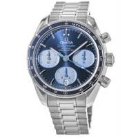 Réplique Omega Speedmaster Co-Axial Chronographe 38 mm Cadran Bleu Orbis Acier Montre Unisexe 324.30.38.50.03.002