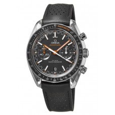 Réplique Omega Speedmaster Racing Chronometer Cadran chronographe noir Bracelet en cuir Montre pour homme 329.32.44.51.01.001