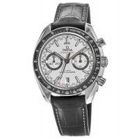 Réplique Omega Speedmaster Racing Chronometer Chronographe blanc Bracelet en cuir noir Montre pour homme 329.33.44.51.04.001