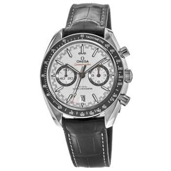 Réplique Omega Speedmaster Racing Chronometer Chronographe blanc Bracelet en cuir noir Montre pour homme 329.33.44.51.04.001