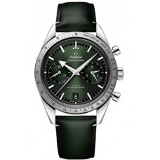 Réplique Montre pour femme Omega Speedmaster 57 avec cadran vert et bracelet en cuir 332.12.41.51.10.001