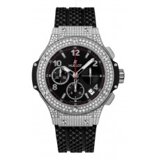 Réplique Montre Hublot Big Bang 41 mm avec cadran noir et bracelet en caoutchouc noir pour homme 341.SX.130.RX.174