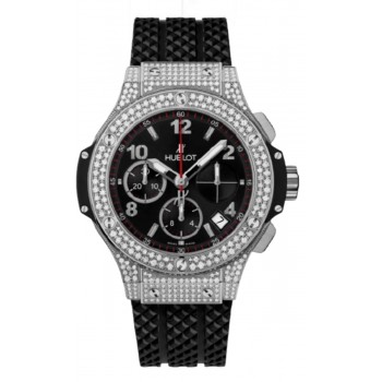 Réplique Montre Hublot Big Bang 41 mm avec cadran noir et bracelet en caoutchouc noir pour homme 341.SX.130.RX.174