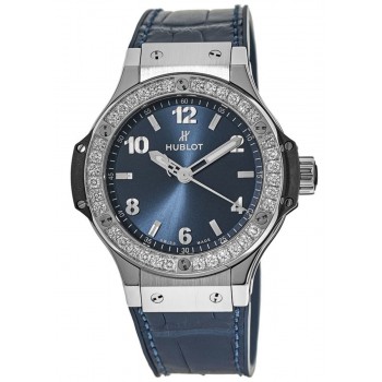 Réplique Montre Hublot Big Bang 38 mm avec cadran diamant bleu pour femme 361.SX.7170.LR.1204