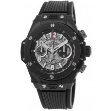 Réplique Montre pour homme Hublot Big Bang Unico Black Magic avec bracelet en caoutchouc et céramique 411.CI.1170.RX