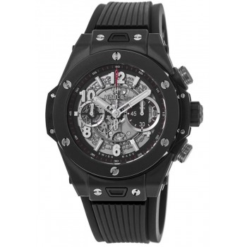 Réplique Montre pour homme Hublot Big Bang Unico Black Magic avec bracelet en caoutchouc et céramique 411.CI.1170.RX