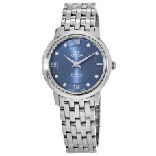 Réplique Montre pour femme Omega De Ville Prestige avec cadran en diamant bleu 424.10.27.60.53.001