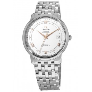 Réplique Montre pour homme Omega De Ville Prestige Co-Axial 36,8 mm avec cadran argenté 424.10.37.20.02.002