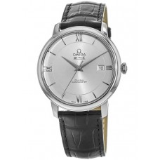 Réplique Montre pour homme Omega De Ville Prestige Co-Axial 39,5 mm avec cadran argenté et bracelet en cuir 424.13.40.20.02.001