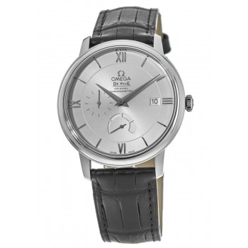 Réplique Omega De Ville Prestige Co-Axial Chronomètre Automatique Cadran Argent Bracelet Cuir Montre Homme 424.13.40.21.02.001