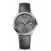 Réplique Montre pour homme Omega De Ville Prestige Co-Axial chronographe cadran gris bracelet cuir 424.13.40.21.06.001