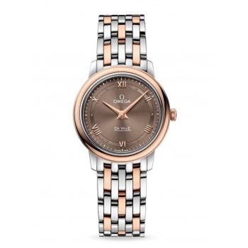 Réplique Montre pour femme Omega De Ville Prestige Quartz 27,4 mm en or rose et acier inoxydable 424.20.27.60.13.001