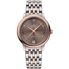 Réplique Montre pour femme Omega De Ville Prestige Co-Axial 32,7 mm, cadran marron, or rose et acier 424.20.33.20.13.001