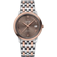 Réplique Montre pour homme Omega De Ville Prestige Co-Axial 36,8 mm, cadran marron, or rose et acier 424.20.37.20.13.001