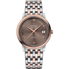 Réplique Montre pour homme Omega De Ville Prestige Co-Axial 36,8 mm, cadran marron, or rose et acier 424.20.37.20.13.001