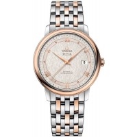 Réplique Montre pour homme Omega De Ville Prestige Co-Axial 39,5 mm, cadran argenté, or rose et acier inoxydable 424.20.40.20.02.003