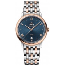 Réplique Montre pour homme Omega De Ville Prestige Co-Axial 39,5 mm cadran bleu or rose et acier 424.20.40.20.03.001