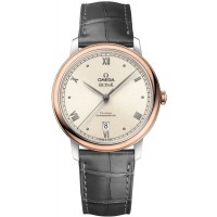 Réplique Montre pour homme Omega De Ville Prestige Co-Axial 39,5 mm, cadran blanc, or rose et bracelet en acier, 424.23.40.20.09.001