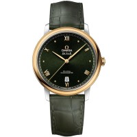 Réplique Montre pour homme Omega De Ville Prestige Co-Axial 39,5 mm, cadran vert, or jaune et bracelet en acier, 424.23.40.20.10.001