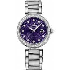 Réplique Montre pour femme Omega De Ville Ladymatic cadran violet en acier diamant 425.35.34.20.60.001