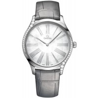 Réplique Montre pour femme Omega De Ville Tresor avec cadran en nacre et bracelet en cuir 428.18.39.60.05.001