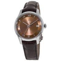 Réplique Montre Omega De Ville Hour Vision automatique avec cadran marron et bracelet en cuir pour homme 433.13.41.21.10.001