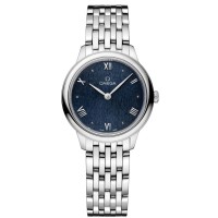 Réplique Montre pour femme Omega De Ville Prestige Quartz 27,5 mm cadran bleu en acier 434.10.28.60.03.002