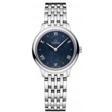 Réplique Montre pour femme Omega De Ville Prestige Quartz 27,5 mm cadran bleu en acier 434.10.28.60.03.002