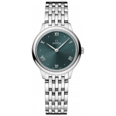 Réplique Montre pour femme Omega De Ville Prestige Quartz 27,5 mm cadran vert en acier 434.10.28.60.10.001