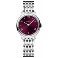 Réplique Montre pour femme Omega De Ville Prestige Quartz 27,5 mm cadran bordeaux en acier 434.10.28.60.11.001