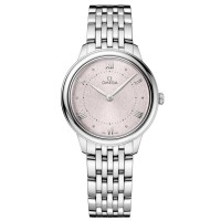 Réplique Montre pour femme Omega De Ville Prestige Quartz 30 mm cadran rose en acier 434.10.30.60.02.001