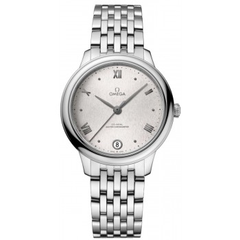 Réplique Montre pour femme Omega De Ville Prestige Co-Axial Master Chronometer 34 mm avec cadran argenté en acier 434.10.34.20.02.001