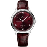 Réplique Omega De Ville Prestige Co-Axial Master Chronometer Petite Seconde 41 mm Cadran Bordeaux Bracelet Cuir Montre Homme 434.13.41.20.11.001