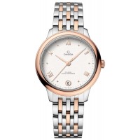 Réplique Montre pour femme Omega De Ville Prestige Co-Axial Master Chronometer 34 mm, cadran argenté, or rose et acier 434.20.34.20.02.001