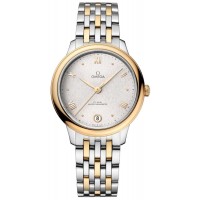 Réplique Montre pour femme Omega De Ville Prestige Co-Axial Master Chronometer 34 mm, cadran argenté, or jaune et acier 434.20.34.20.02.002