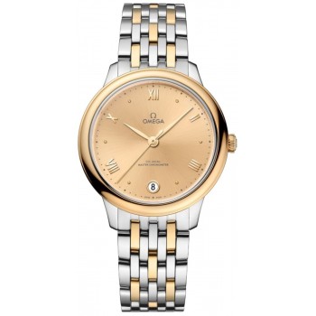 Réplique Omega De Ville Prestige Co-Axial Master Chronometer Petite Seconde 41 mm Cadran Or Montre Femme Or Jaune et Acier 434.20.34.20.08.001