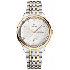 Réplique Omega De Ville Prestige Co-Axial Chronometer Réserve de marche 41 mm Cadran argenté Montre pour homme en or jaune et acier 434.20.41.21.02.001