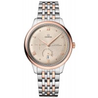 Réplique Omega De Ville Prestige Co-Axial Chronometer Power Reserve 41 mm Cadran en lin Or rose et acier Montre pour homme 434.20.41.21.09.001