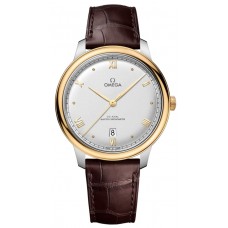 Réplique Omega De Ville Prestige Co-Axial Master Chronometer 40 mm Cadran argenté Bracelet en cuir Montre pour homme 434.23.40.20.02.002