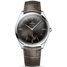 Réplique Montre pour homme Omega De Ville Tresor avec cadran gris et bracelet en cuir 435.13.40.21.06.001