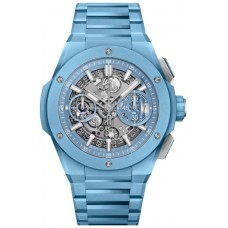 Réplique Montre pour homme Hublot Big Bang Integral en céramique bleue avec cadran squelette en céramique 451.EX.5120.EX