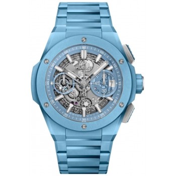 Réplique Montre pour homme Hublot Big Bang Integral en céramique bleue avec cadran squelette en céramique 451.EX.5120.EX