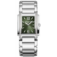 Réplique Montre pour femme Patek Philippe Twenty-4 en acier avec cadran vert Sunburst 4910/1200A-011