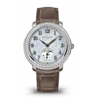 Réplique Montre pour femme Patek Philippe Complications avec cadran en nacre et bracelet en cuir 4968G-010