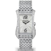 Réplique Montre pour femme Patek Philippe Gondolo avec cadran en nacre et diamant en or blanc 4972/1G-001