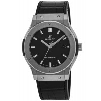 Réplique Hublot Classic Fusion Automatique Cadran Noir Boîtier En Titane Bracelet En Cuir Montre Pour Homme 511.NX.1171.LR-PO