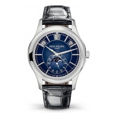 Réplique Patek Philippe Complications Calendrier annuel Automatique Cadran bleu Sunburst Montre pour homme 5205G-013