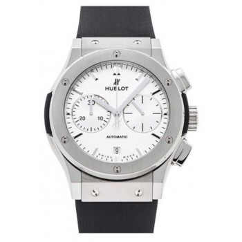 Réplique Montre pour homme Hublot Classic Fusion chronographe cadran blanc bracelet en caoutchouc 521.NX.2611.RX