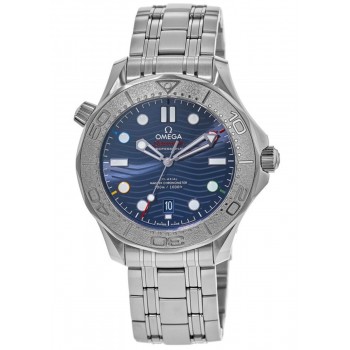 Réplique Omega Seamaster Diver 300 M "Pékin 2022" Montre homme édition spéciale bleue 522.30.42.20.03.001